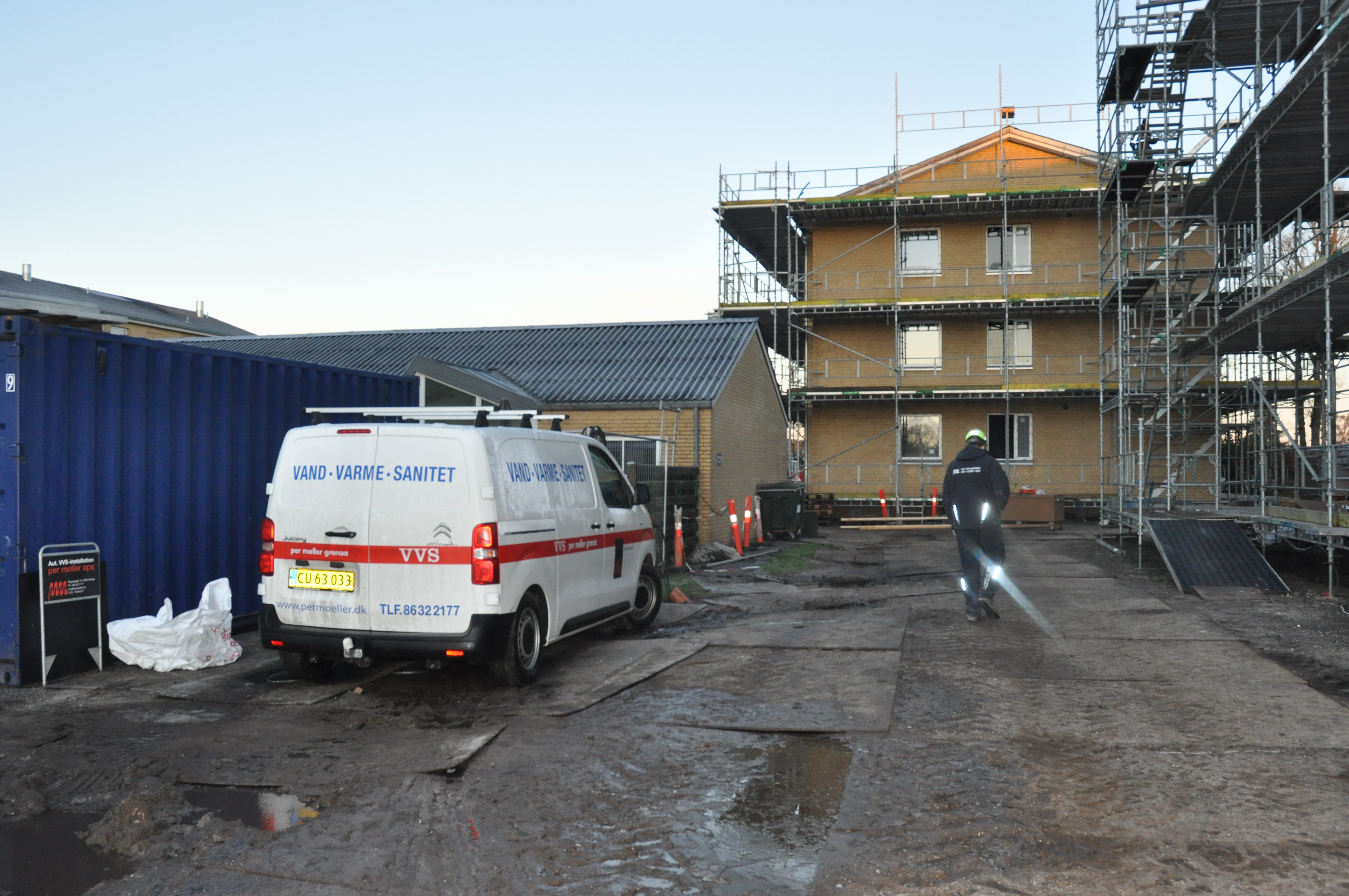 VVS Per Møller bil på De Lichtenbergs Vej i Grenaa ved B45